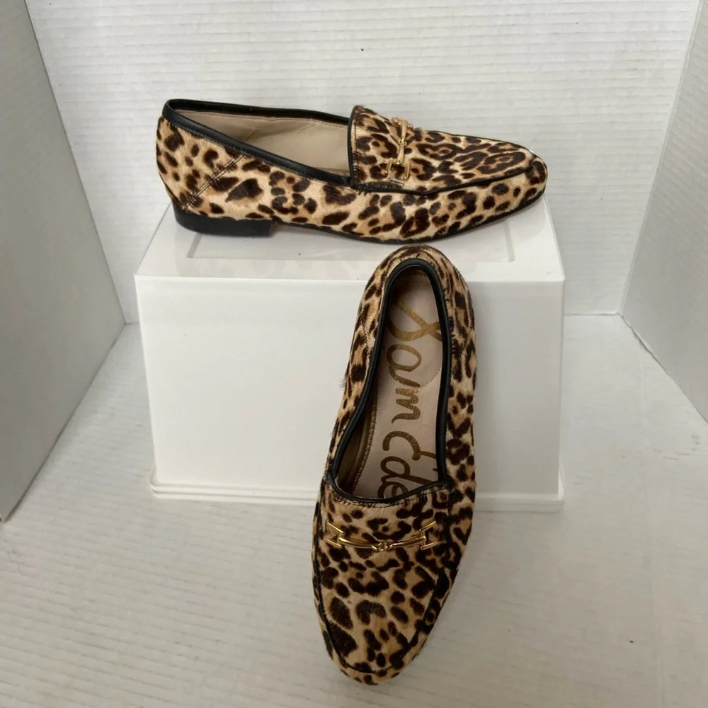 Sam Edelman Calf Hair Flats Womens Shoes Loafers Brown Leopard Cheetah Sz 5.5 - Picture 4 of 11
